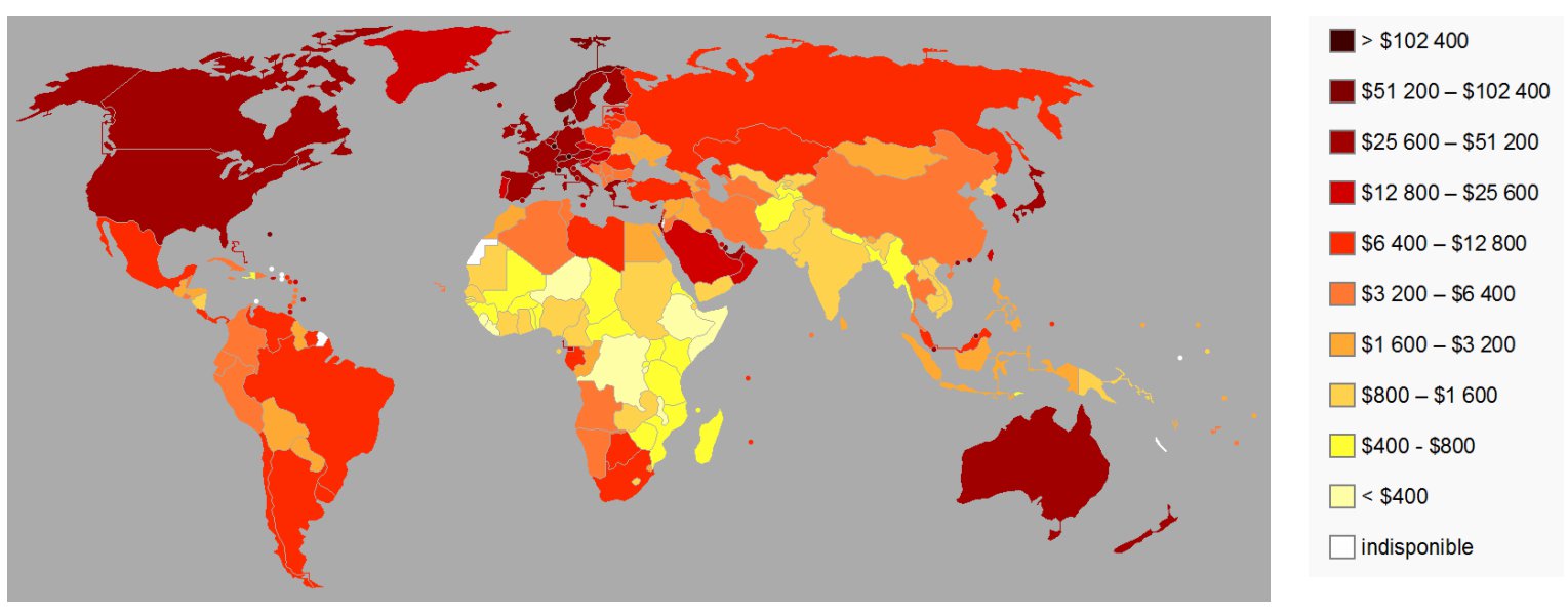 PIB par habitant en en 2010