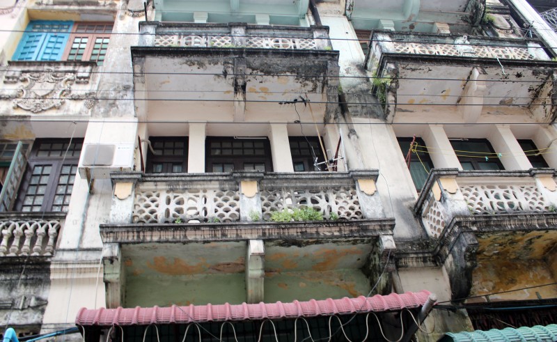 Façade batiment à Yangon