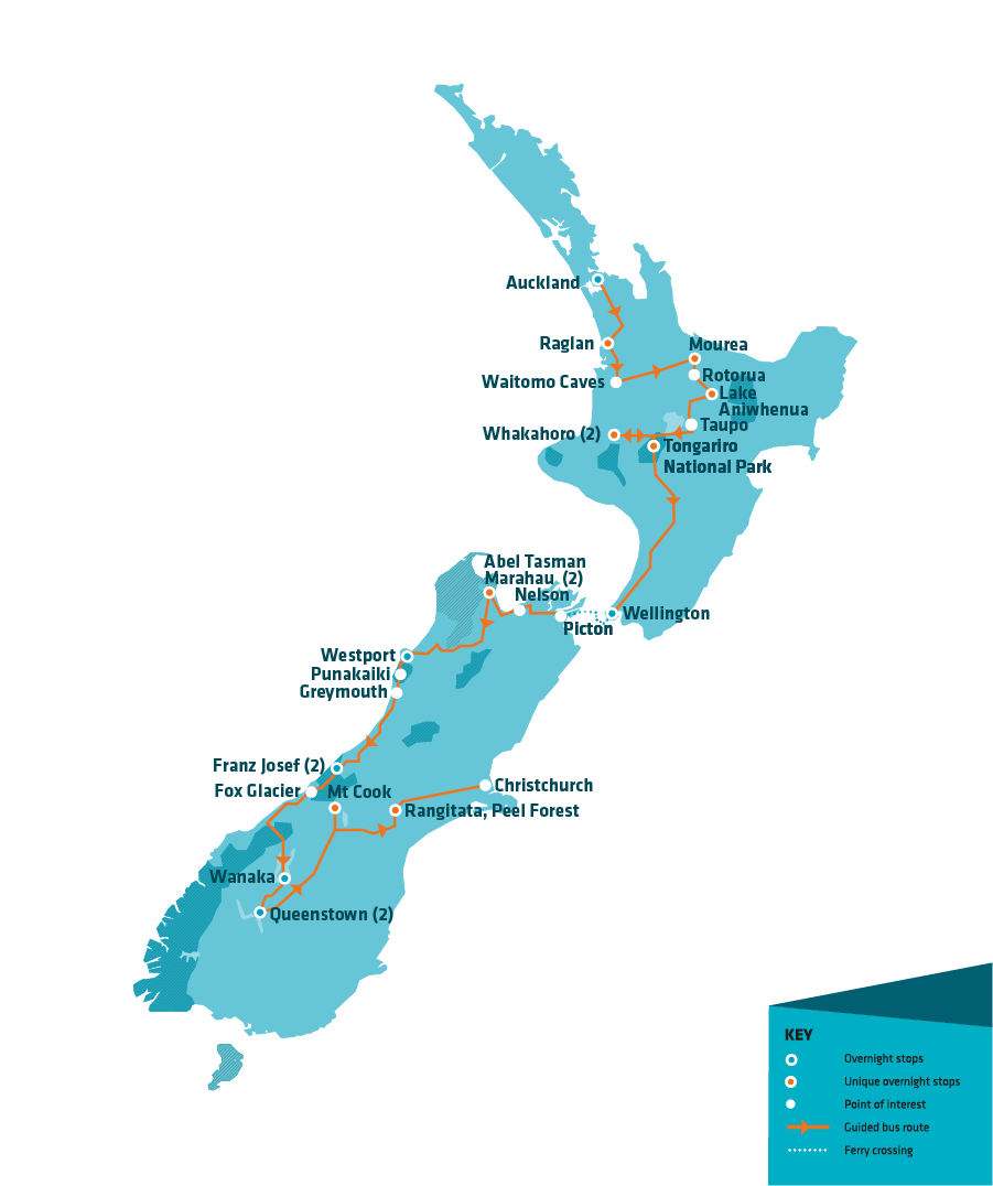Itinéraire Nouvelle-Zélande
