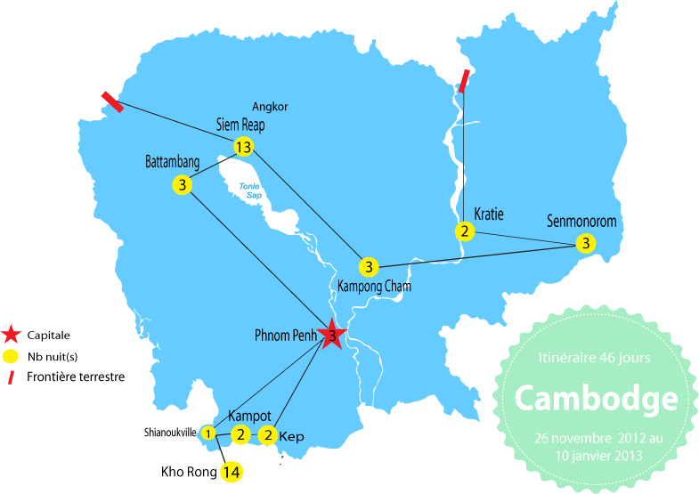 Itinéraire au Cambodge