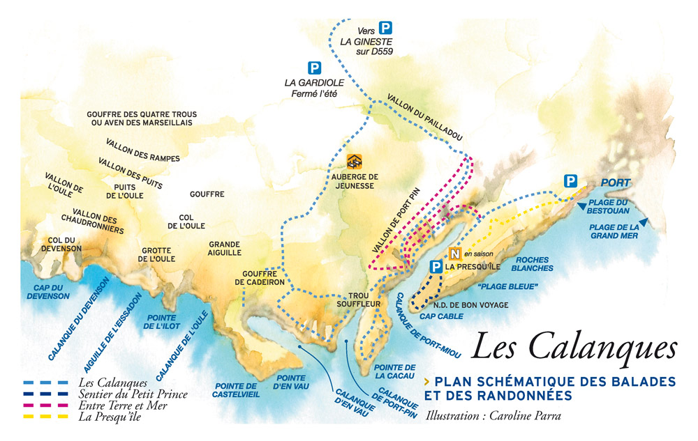 Plan des calanques de cassis