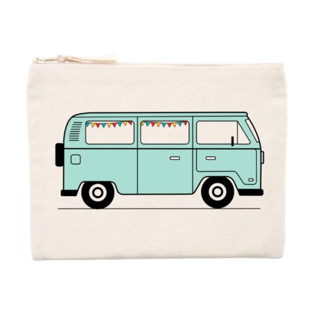 Pochette zippée sérigraphiée en France Havana mint