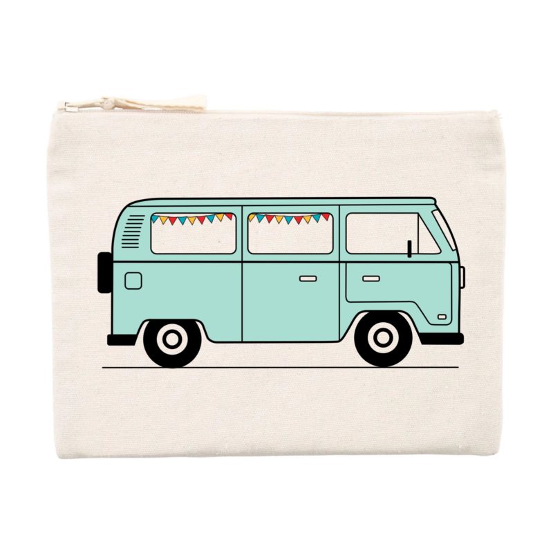 Pochette zippée sérigraphiée en France Havana mint