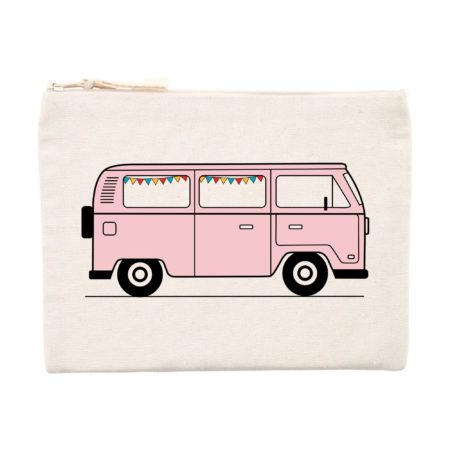 Pochette zippée matières recyclées Bubble pink