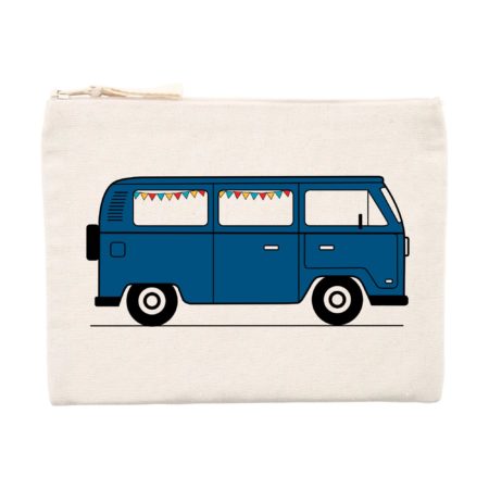 Trousse zippée en matières recyclées Sea blue