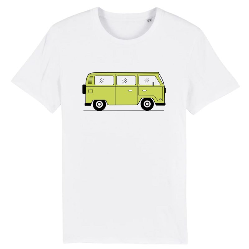 T-shirt unisexe en coton bio labellisé van combi | Bali green