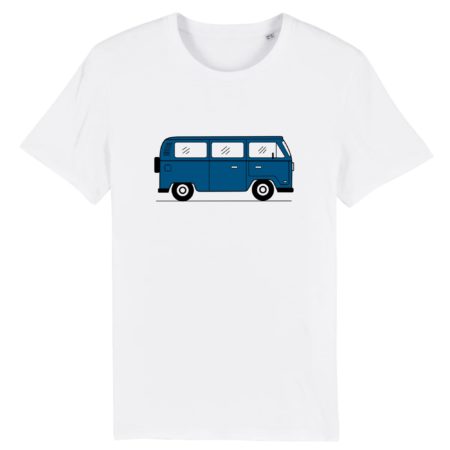 T-shirt unisexe en coton bio labellisé van combi Sea blue