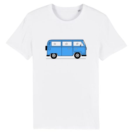 T-shirt unisexe en coton bio labellisé van combi Miami blue