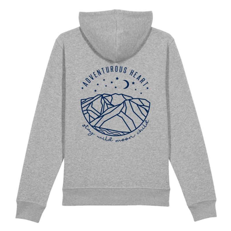 Sweat-shirt à capuche unisexe gris en coton biologique