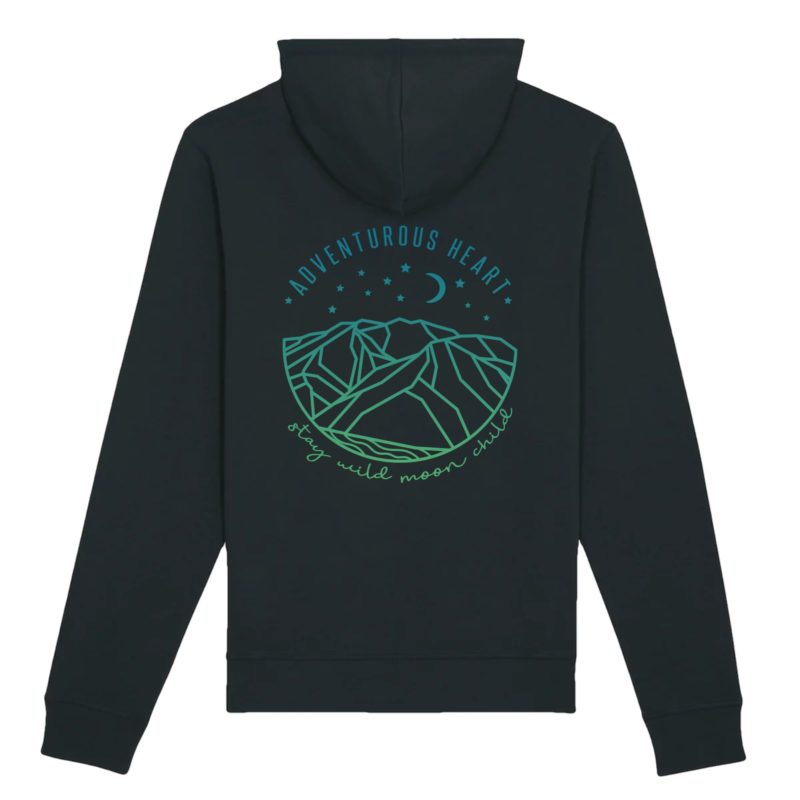 Sweat-shirt à capuche biologique unisexe noir