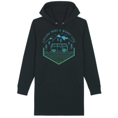 Robe sweat-shirt à capuche | Impression face