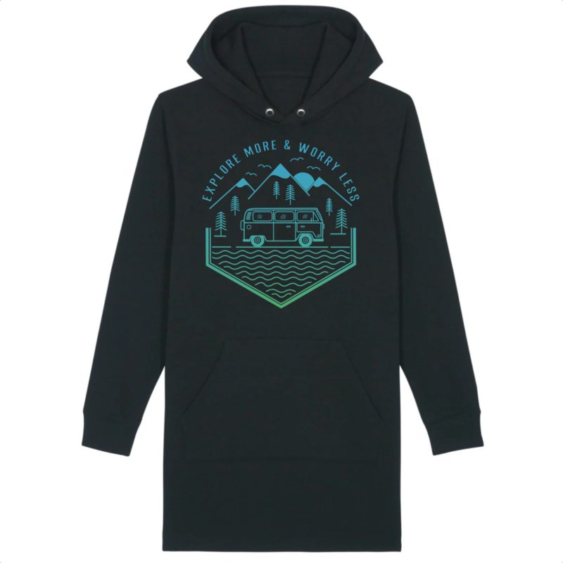 Robe sweat-shirt à capuche | Impression face