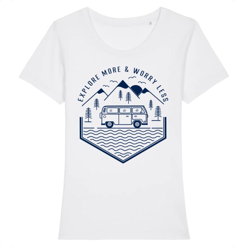 T-shirt femme en coton bio Explore more | Impression face