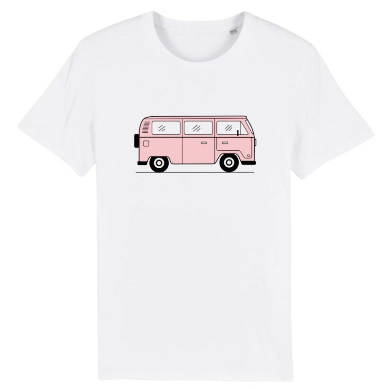 T-shirt unisexe coton bio van combi Bubble pink