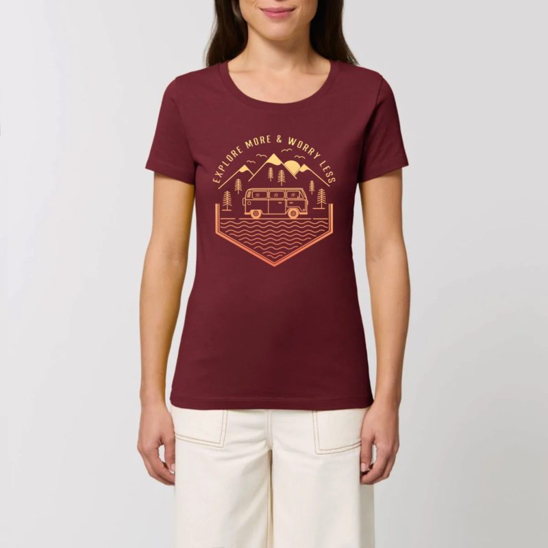 T-shirt femme en coton bio Explore more | Impression face