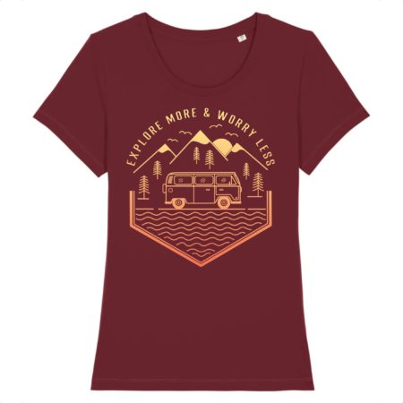 T-shirt femme en coton bio Explore more | Impression face