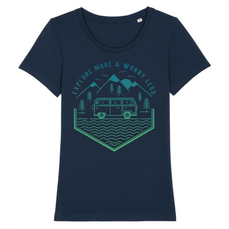 T-shirt femme en coton bio Explore more | Impression face